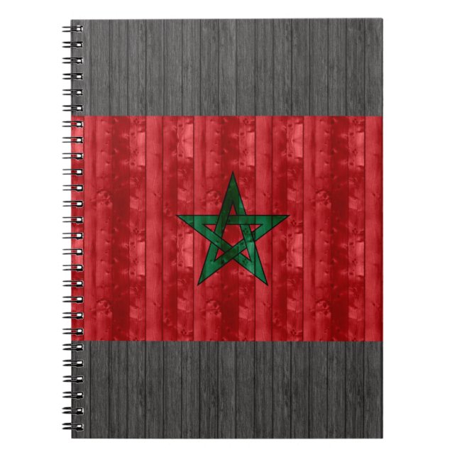 Wooden Moroccan Flag Notebook (Front)