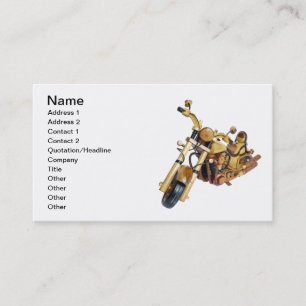 Wooden motorcycle business card