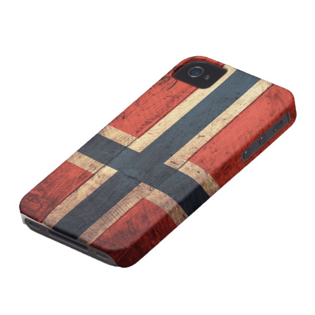 Wooden Norway Flag Case-Mate iPhone Case (Bottom)