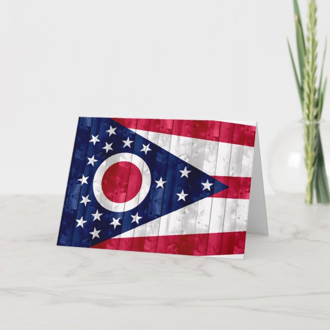 Wooden Ohioan Flag Card (Front)