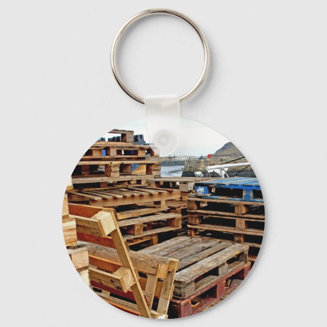 Wooden Pallets on the Dock Key Chain (Front)