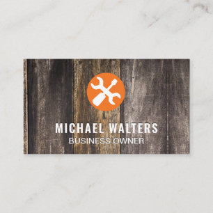 Wooden Panels Hardware Fix Tools Business Card