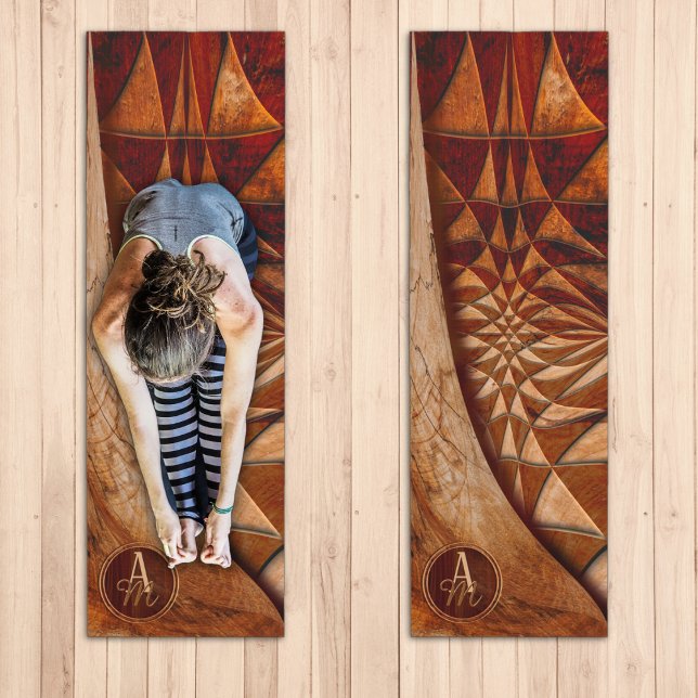 Wooden Pattern Monogrammed  Yoga Mat (Creator Uploaded)