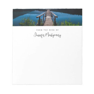 Wooden Pier at Night over a Calm Lake Notepad