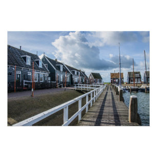 Wooden pier in Marken, Netherlands Poster