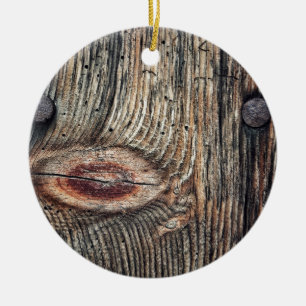 Wooden Plank Photo Dble-sided Ornament