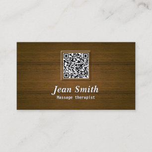 Wooden QR Code Massage Therapist Business Card
