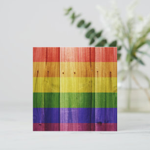 Wooden rainbow pride flag