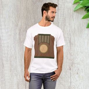 Wooden Retro Radio Mens T-Shirt