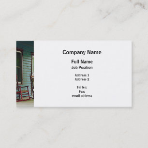 Wooden Rocking Chairs on Porch Business Card
