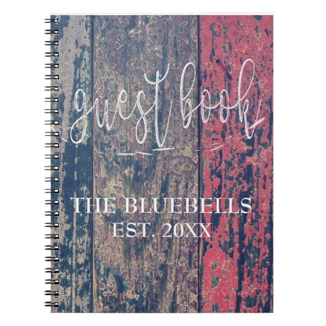 Wooden Rough Timber Beach House Personalised Notebook (Front)