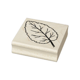 Wooden Rubber Stamp - Single Sour Cherry Leaf