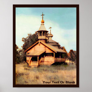 Wooden Russian Church Poster