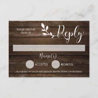 Wooden Rustic Reply Card
