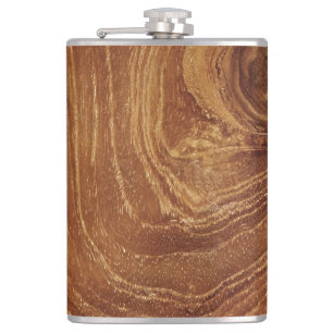 Wooden Rustic Teak Wood Texture Wood Grain Photo Hip Flask