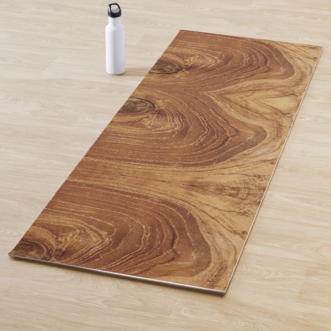 Wooden Rustic Teak Wood Texture Wood Grain Photo Yoga Mat (In Situ)
