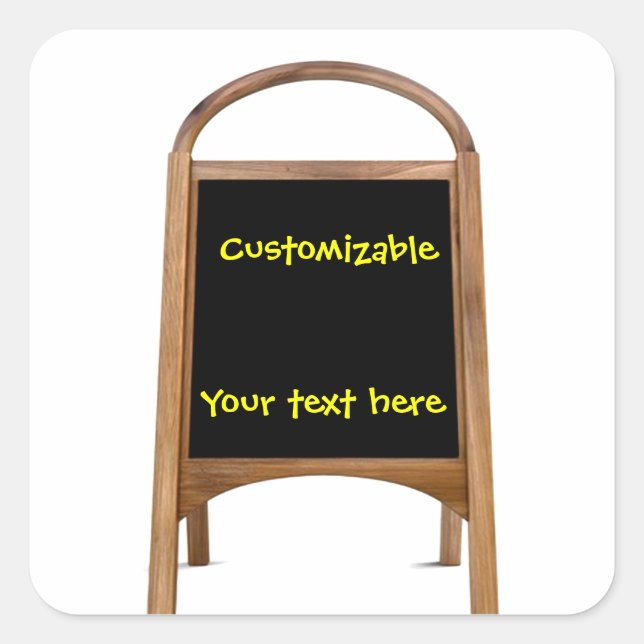 Wooden Sandwich Board Square Sticker (Front)
