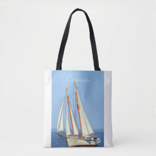 wooden schooners sailing tote bag