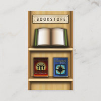 Wooden Shelf Book Store Bookstore Business Cards