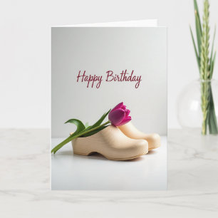 Wooden Shoe Bloom Birthday Card