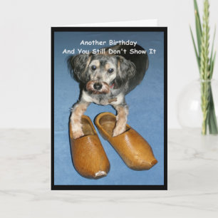 Wooden Shoe Know It? Birthday Card With Dog
