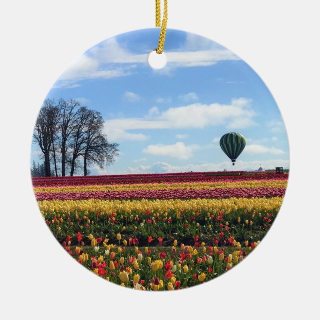 Wooden Shoe Tulip Farm, Woodburn, Oregon Ceramic Ornament (Front)