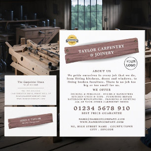 Wooden Sign, Carpentry, Carpenter Advertising Flyer