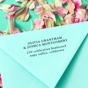 Wooden Simple Elegant Couple Return Address Rubber Stamp