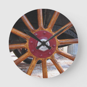 Wooden Spoke Wheel Clock