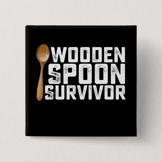 Wooden Spoon Survivor 15 Cm Square Badge (Front)