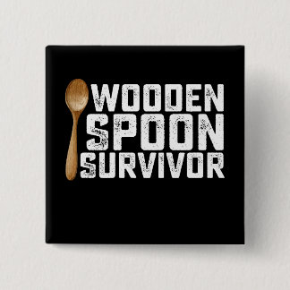 Wooden Spoon Survivor 15 Cm Square Badge