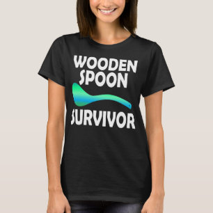 Wooden Spoon Survivor Colourful Sarcastic Humour T-Shirt
