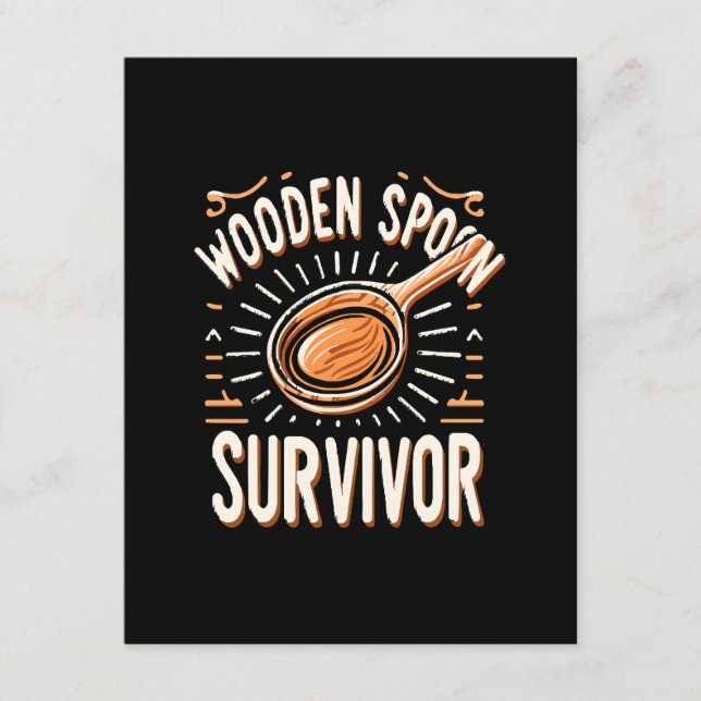 Wooden spoon Survivor Enclosure Card (Front)