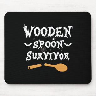 Wooden Spoon Survivor Funny Halloween Costume Men Mouse Pad
