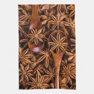 Wooden Spoons and Anise Tea Towel