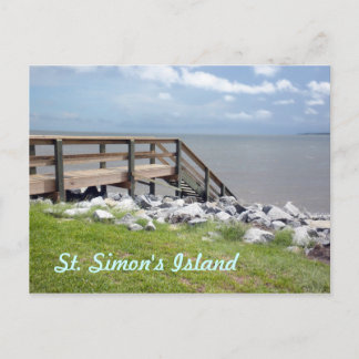 Wooden Staircase Down to Water Postcard