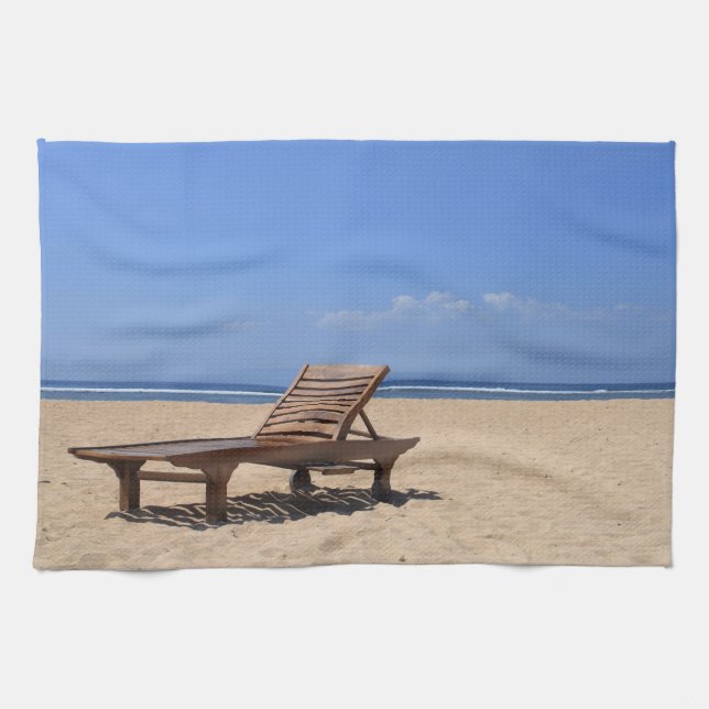 Wooden sunbed tea towel (Horizontal)