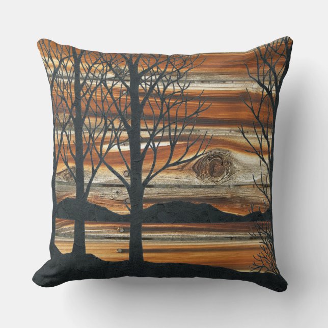 Wooden Sunset Cushion (Front)