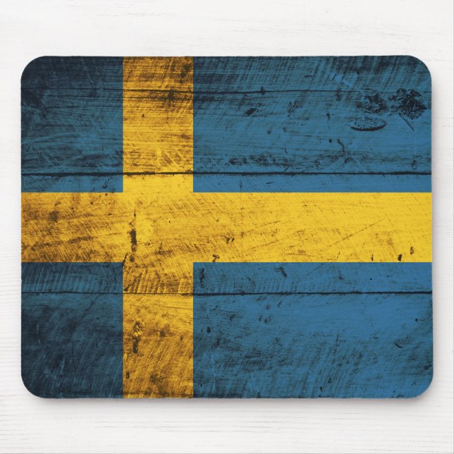 Wooden Sweden Flag Mouse Pad (Front)