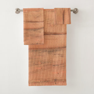 Wooden texture bath towel set