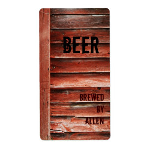 wooden texture beer bottle label