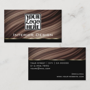 Wooden Texture Boards Wavy Wood Grain Logo Business Card
