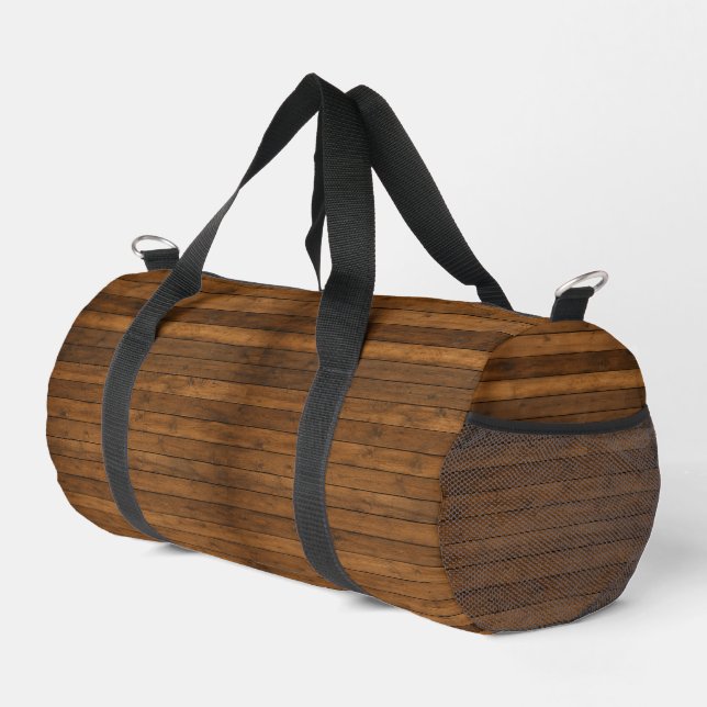 Wooden Texture Duffle Bag (Right Corner)