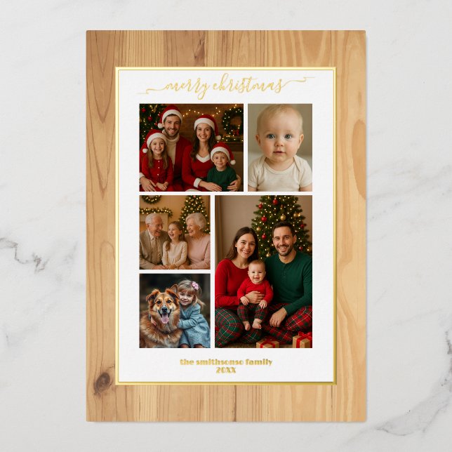 Wooden texture foil family Photo Christmas real (Front)