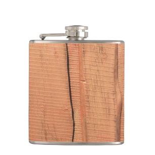 Wooden texture hip flask