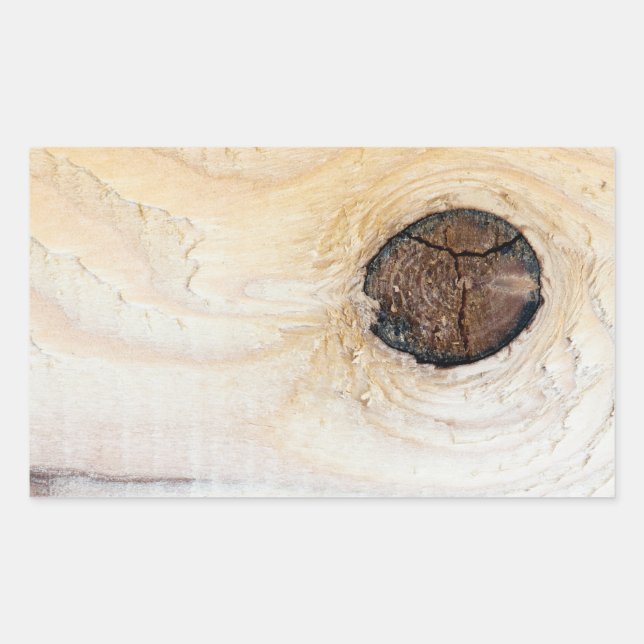 Wooden texture rectangular sticker (Front)