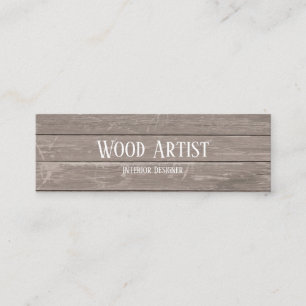 Wooden Texture Style Mini Business Card