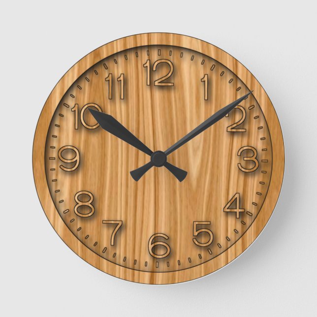 Wooden Texture Surface Design-35456 Round Clock (Front)