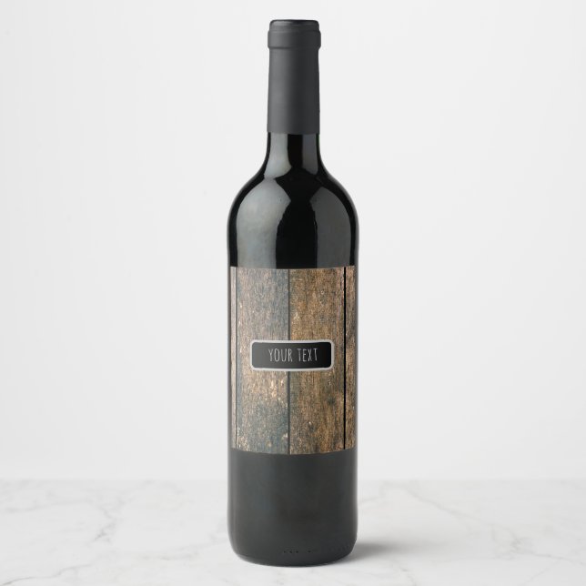 Wooden texture wine label (Front)