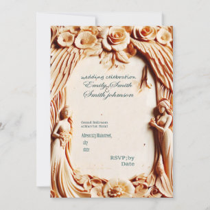 wooden textured wedding card ubique modern